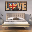 3D Metal Cutout Painting Wall Art LOVE British Flag Union Jack Heart Decor Mount