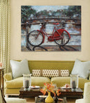 3 Dimensional 32 by 40 inches Red Bicycle Bike Wall Mount Painting Figurine