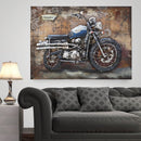 Harley Davidson Triumph Motorcycle Vintage Style 3D Wall Art Painting Metal Canvas