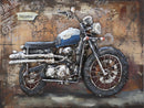 Harley Davidson Triumph Motorcycle Vintage Style 3D Wall Art Painting Metal Canvas