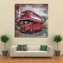 London Double Decker Red Bus 3D Wall Art Metal Cutout Painting Decor