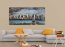 New York Scenic Skyline with statue of Liberty 3D Wall Painting Hand Made Statue