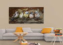 3 Dimensional Canary Birds Wall Mount Oil Painting on Metal Canvas Sculpture