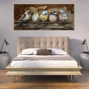 3 Dimensional Canary Birds Wall Mount Oil Painting on Metal Canvas Sculpture