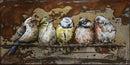 3 Dimensional Canary Birds Wall Mount Oil Painting on Metal Canvas Sculpture