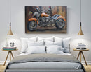 Orange Motorcycle Metal Cutout 3D Hanging Wall Art Painting Mixed Media Decor