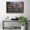 Orange Motorcycle Metal Cutout 3D Hanging Wall Art Painting Mixed Media Decor