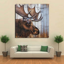 Wildlife Moose Stag Buck 3D Metal Cutout Wall Mount Wood Canvas Sculpture Art