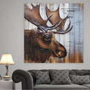 Wildlife Moose Stag Buck 3D Metal Cutout Wall Mount Wood Canvas Sculpture Art