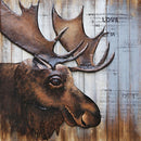 Wildlife Moose Stag Buck 3D Metal Cutout Wall Mount Wood Canvas Sculpture Art
