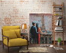 Couple Overlooking Eiffel Tower Paris France Romantic Romance Love Metal & Wood 3D Wall Art Mixed Media Painting