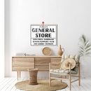 Customizable General Store Farmhouse Sign | Wall Art Print on Real Wood