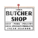 Customizable Butcher Shop Farmhouse Sign | Wall Art Print on Real Wood