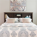 Full/Queen size Bookcase Storage Headboard in Espresso Wood Finish
