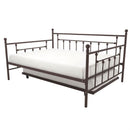 Full size Bronze Metal Daybed with Twin Roll-out Trundle Bed