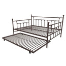 Full size Bronze Metal Daybed with Twin Roll-out Trundle Bed