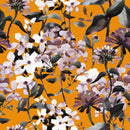 Stylish Orange Wallpaper with Flowers Chic