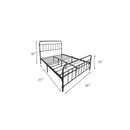 Full size Farmhouse Black Metal Bed Frame with Rounded Headboard Footboard