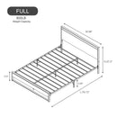 Full size Modern Industrial Metal Platform Bed Frame w/ Wood Headboard Footboard