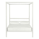 Full size Modern White Metal Canopy Bed Frame