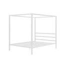 Full size Modern White Metal Canopy Bed Frame