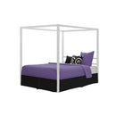 Full size Modern White Metal Canopy Bed Frame