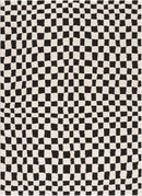 Lajos Black & White Checkered Plush Rug