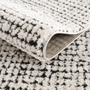 Keita Cream & Black Grid Plush Rug