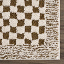 Leryn Brown Checkered Plush Rug