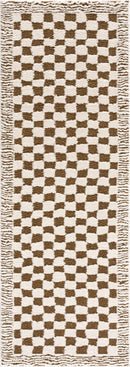 Leryn Brown Checkered Plush Rug