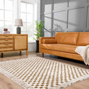 Leryn Brown Checkered Plush Rug