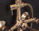 Unlacquered Brass Shower System With Tub Filler - Unlacquered Brass Shower