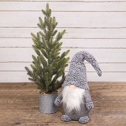 *Glittered Pine Tree with Galvanized Metal Base