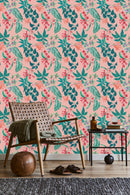 Elegant Pink Wallpaper with Flowers Vogue