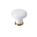 Antique Brass White "Ferrara" Transitional Cabinet Knob and Drawer Pull
