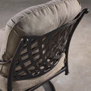 Aluminum Modern Deep Seating Swivel Rocking Club Chairs Tan Cushions