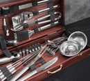 “Texas" Camping Accessories BBQ Tools Set in a Wooden Case, 39 items