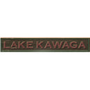 Lake Kawaga Brown/Green Signage FIR2 | Wall Art Print on Real Wood
