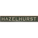 Hazelhurst Cream/Green Signage FIR2 | Wall Art Print on Real Wood
