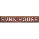 Bunk House Cream/Red Signage FIR2 | Wall Art Print on Real Wood