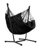 Fiji Organic Onyx – Organic Cotton Comfort Size Hammock Chair with Galvanized Steel Stand