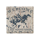 Lake Minnetonka, Minnesota Welcome Map | Drink Coaster Set of (4) | Absorbent Ridged Ceramic with Cork Backing