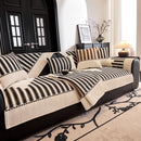 Vertical Stripes Sectional Sofa Cover Slipcover - Non-Slip, Fits L-Shape Couches