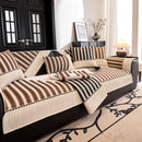 Vertical Stripes Sectional Sofa Cover Slipcover - Non-Slip, Fits L-Shape Couches