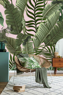 Fashionable Modern Large Palm Leaves Wallpaper