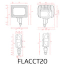 FLACCT20 Low Voltage Adjustable CCT and Wattage 5W-20W Outdoor LED Landscape Lighting Flood Light