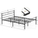Full Sturdy Metal Platform Bed Frame with Headboard Footboard in Black Finish