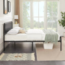 Full size Black Wood Metal Platform Bed Frame with Rounded Headboard Footboard