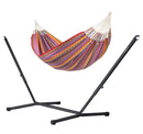 Nautico Anthracite Colombia Flowers - Organic Cotton Kingsize Hammock with Powder Coated Steel Stand