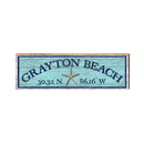 Grayton Beach Starfish Blue Latitude Longitude | Real Wood Wall Art Print